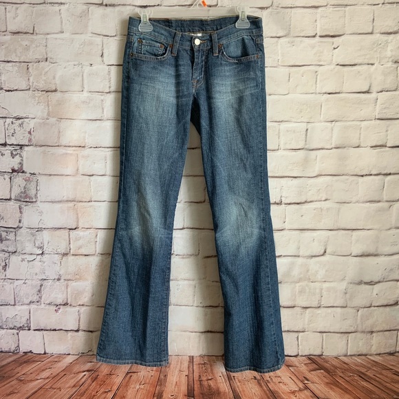 mid rise flared jeans